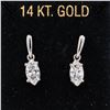 Image 1 : 14KWG 1.00ctw Lab Grown Marquis Diamond Drop Earrings