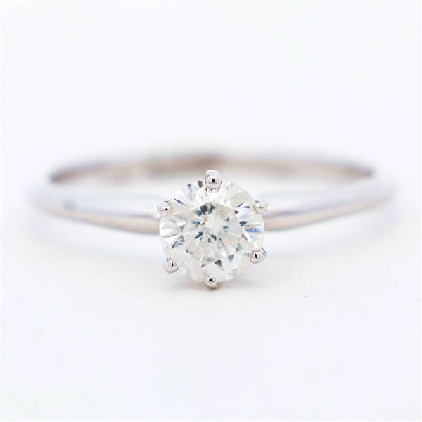 14KWG .50ct Natural Round Brilliant Diamond Solitaire, 7