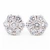 Image 2 : 14KWG 3.00ctw Diamond Floral Cluster Earrings Lab Grown