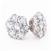 Image 3 : 14KWG 3.00ctw Diamond Floral Cluster Earrings Lab Grown