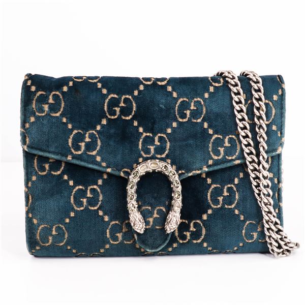 Gucci GG Supreme Velour Dark Blue Dionysus Shoulder Bag