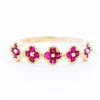 Image 1 : 14KYG 5-Motif Bead Set Ruby Quatrefoil Band, 6.5