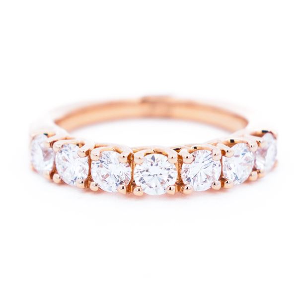 18KRG 1.00ct Decorative Trellis Set 7 Stone LG Diamond Band, 5