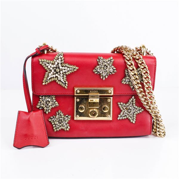 Gucci Red Leather Gold Hardware Padlock Mini Bag Limited Edition