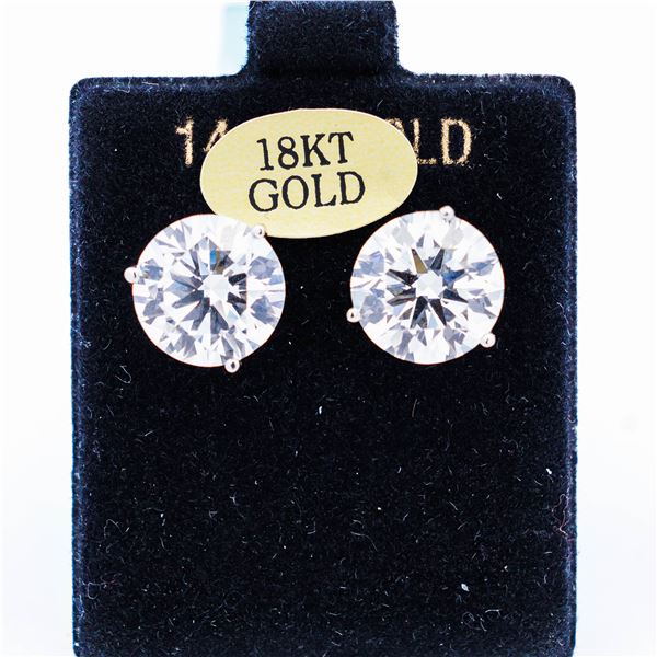18KWG 10.00ctw Diamond Solitaire Lab Grown Diamond Studs