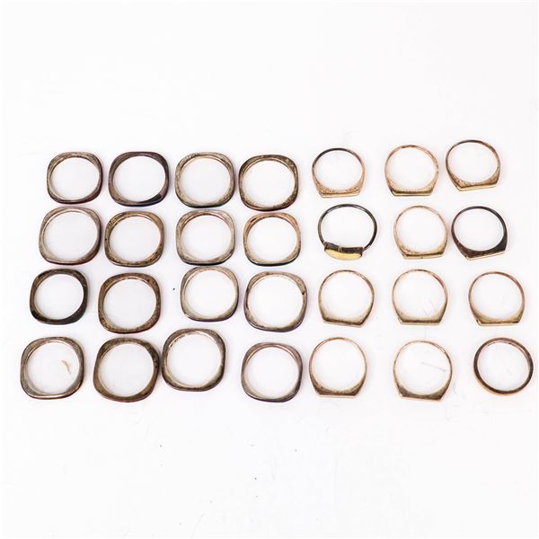 Estate Lot of 28 Vintage Colorful Enamel Sterling Silver Stacking Rings