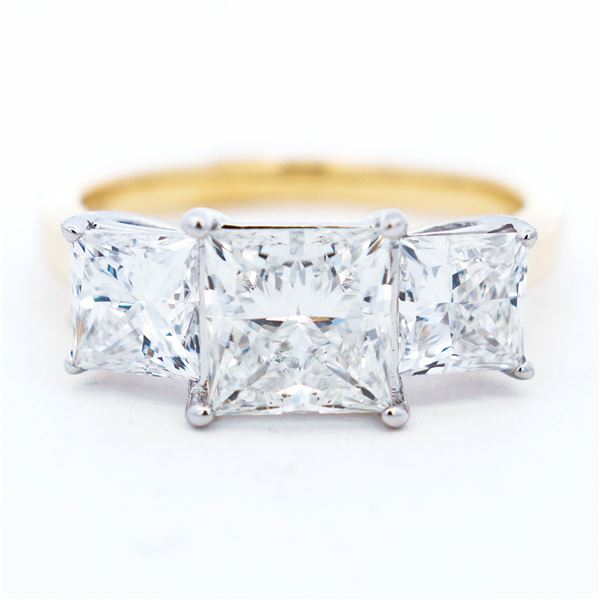 14KWG/YG 4.00ctw Princess Cut Lab Grown Diamond Band, 7