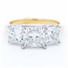 Image 1 : 14KWG/YG 4.00ctw Princess Cut Lab Grown Diamond Band, 7