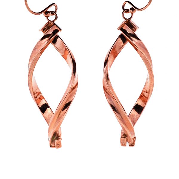 14K Rose Gold Italian Twist Earrings