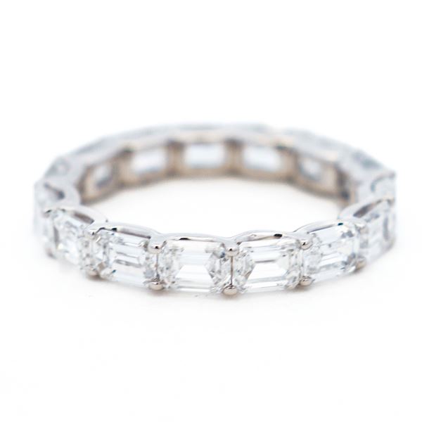 14KWG 4.00ct Emerald Cut Eternity Band Lab Grown Diamonds, 6