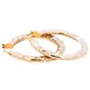 Image 1 : 14K Two Tone Gold Hoop Earrings