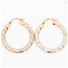 Image 2 : 14K Two Tone Gold Hoop Earrings
