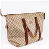 Image 2 : Gucci Sherry-Line Large Tote â€“ vintage GG canvas, Web stripe detail