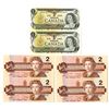 Image 1 : Canada. Bank of Canada, 1973 and 1986, 3 Uncut Sheets of 2 Banknote
