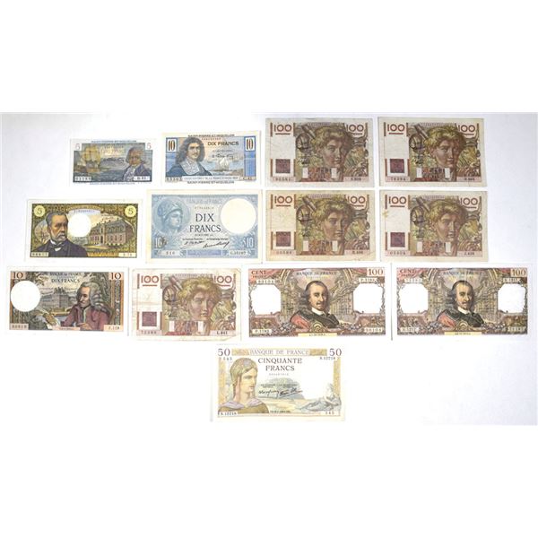 France & St. Pierre et Miquelon. French and Colonial France Issued Banknotes, ND (1950-60) to 1978.
