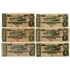 Image 1 : VA. C.S.A., $10, T-68, February 17, 1864, Group of 6 Issued Banknotes.