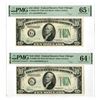 Image 1 : IL.  U.S., F.R.N., $10, Series 1934C, Fr.# 2008GW, Sequential Issued Banknote Pair.