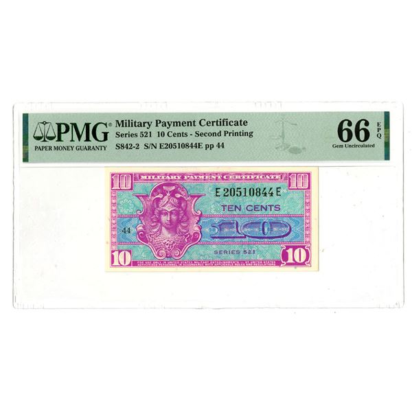 U.S. Military Payment Certificates, ND (1954), Series 521 Issued Banknote - Second Printing