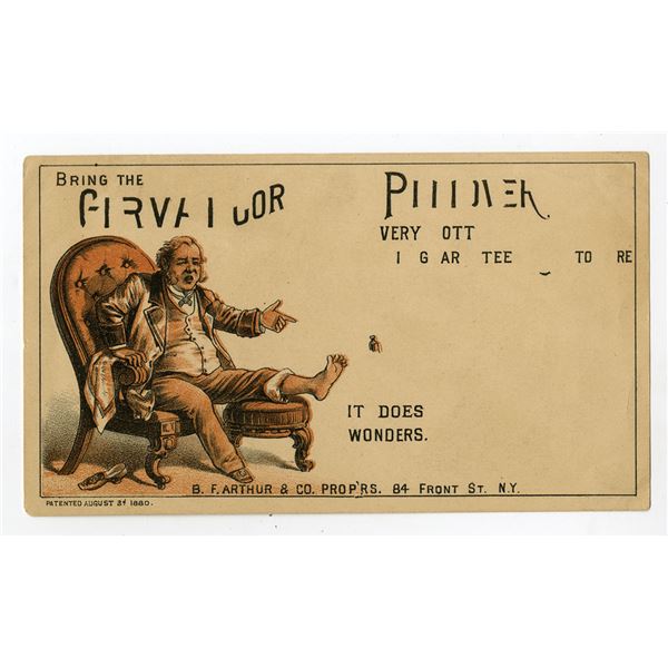 NY. German Corn Remover "Hold to Light" Trade Card