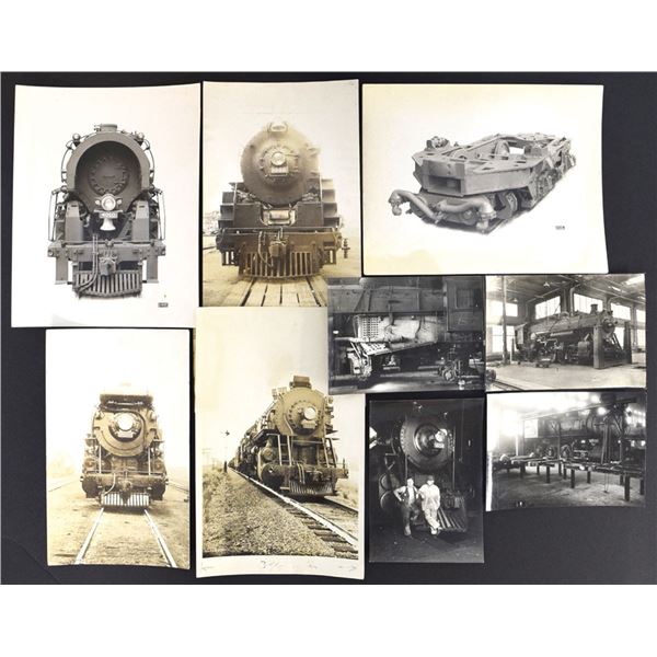 Steam Locomotive Builder and Shop Photographs, Including Frontal Portraits and Roundhouse Scenes, ca