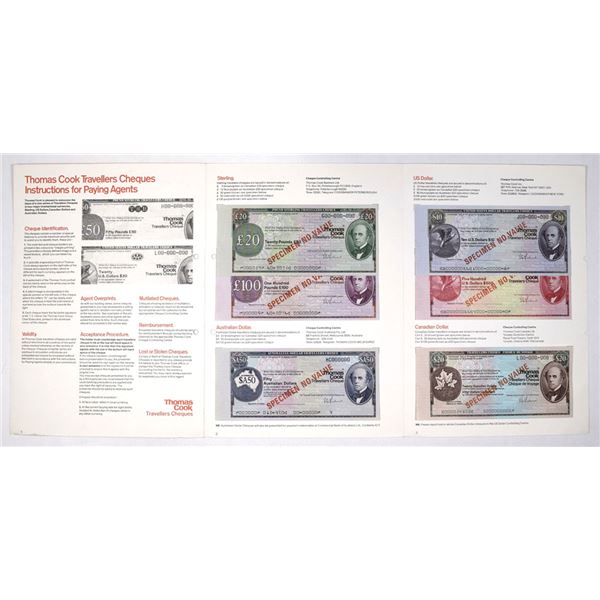 Thomas Cook Travelers Cheques, 1978, Instructions for Paying Agents Specimen Check Folio