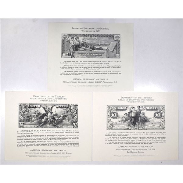 D.C., ANA, 80th Anniversary Convention "Educational", 1971-74, Silver Dollar Reprint Souvenir Card T