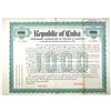 Image 1 : Cuba. Republic of Cuba, Temporary Certificate of Speyer & Co. 1904 $1000, Gold Specimen Bond