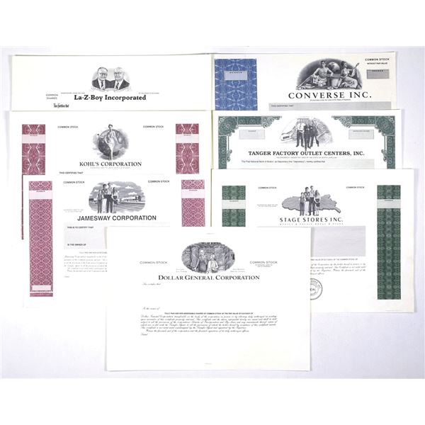Retail Proof & Progress Proof Stock Certificate Collection, ca. 1980 to 2000