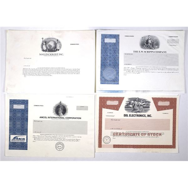 Industrial, Media, and Electronics Proof & Progress Proof Stock Certificate Collection, ca. 1980s to