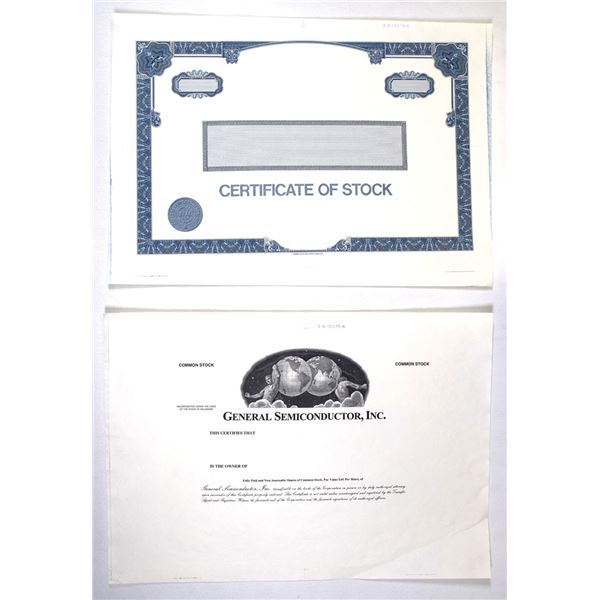 Technology and Semiconductor Progress Proof Stock Certificate, ca.1980s to 1990s