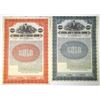 Image 1 : NY. Federal Light & Traction Co., 1913, Specimen Gold Coupon Bond Pair.