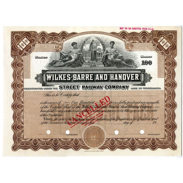 PA. Wilkes-Barre and Hanover Street Railway Co., ca.1910-1920 Specimen Stock
