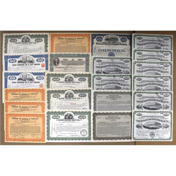Oil, Railroad, and Transportation Issued Stocks and Bonds, 1910 to 1960.