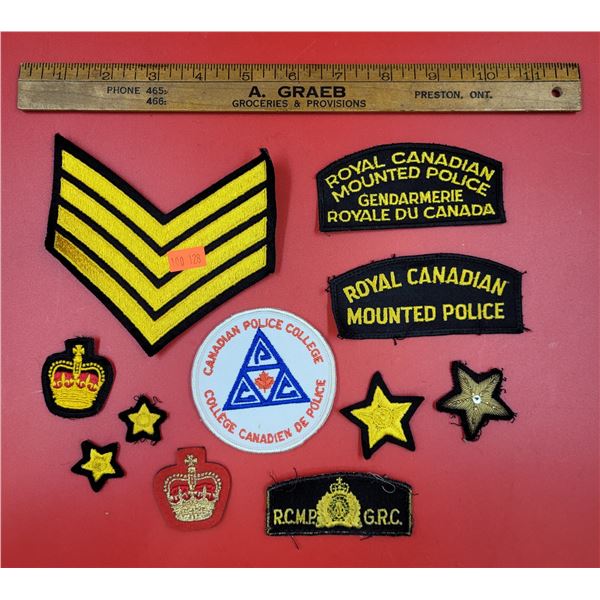 Military & Police Patches w/ Rank Insignia, RCMP Patches, Canadian Police College Patch, & More