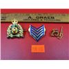 Image 1 : RCMP Cap Badge, RCMP Tie Pin, & Militaria Rank Insignia Pin