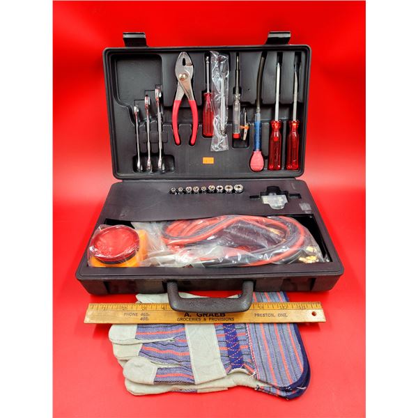 Tool Set Including Screw Drivers, Wrenches, Pliers & Gloves