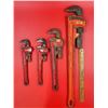 Image 1 : 4 Assorted Size Pipe Wrenches (Ridgid, etc.)