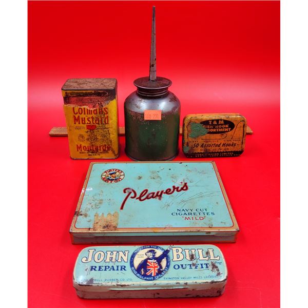 Lot Of VTG Tins Including Player's Navy Cut Cigarettes Mild