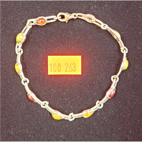 Sterling Silver Bracelet w/ Stone Accents