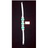 Image 1 : Sterling Silver Bracelet w/ Green Stones