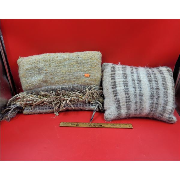 2 Small VTG Wool Pillows
