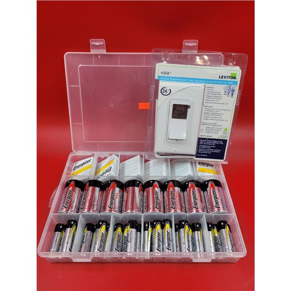 Large Lot Of Misc. Energizer Batteries & Vizia Leviton