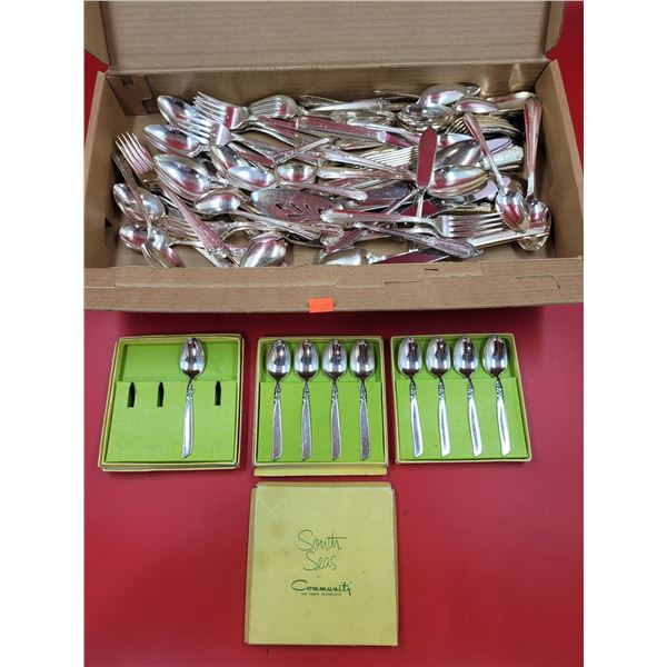VTG Lot of International Silver Cutlery & South Seas Silver-Plated Spoons