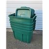 Image 1 : 5 Green Rubbermaid Storage totes