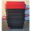 Image 1 : 5 Large Black/Red Storage Totes