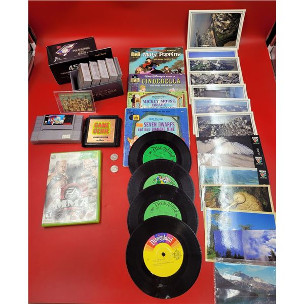 Lot Of Misc. 45RPM Records, Photographs & Video Games