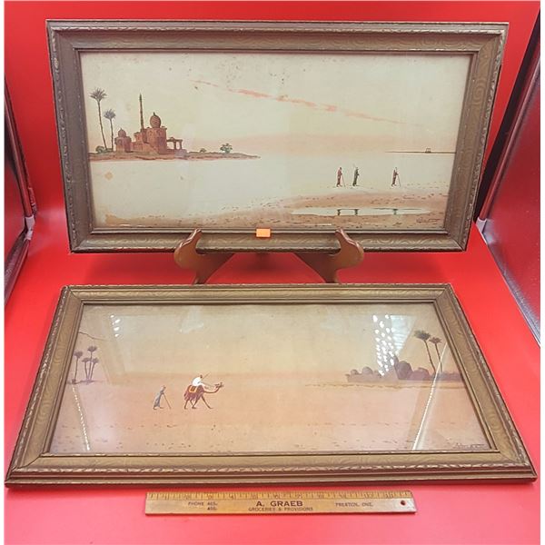 2 Framed & Signed Original Water Color Middle East Paintings