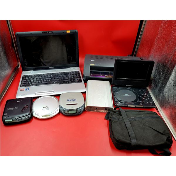Electronics Lot w/ Toshiba Laptop, Walkman/Discmans, Portable DVD Player, Royal Laminator, & More