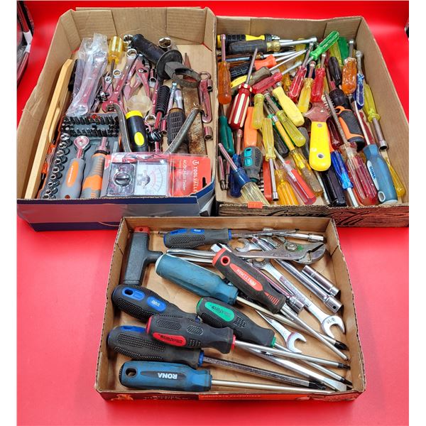 Large Lot Of Tools Including Screw Drivers & Wrenches