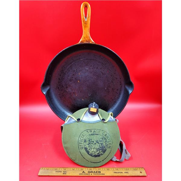 VTG Cast Iron Skillet & Canteen